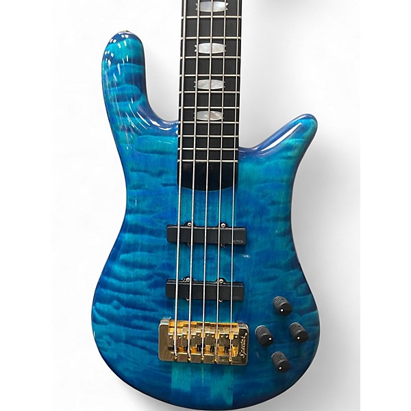 Used 2012 Spector NS5 USA 5 String bahama blue Electric Bass Guitar