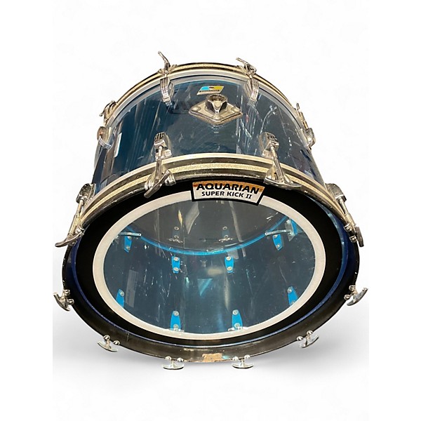 Used 1970s Ludwig 22x14 VISTALITE KICK Blue Drum