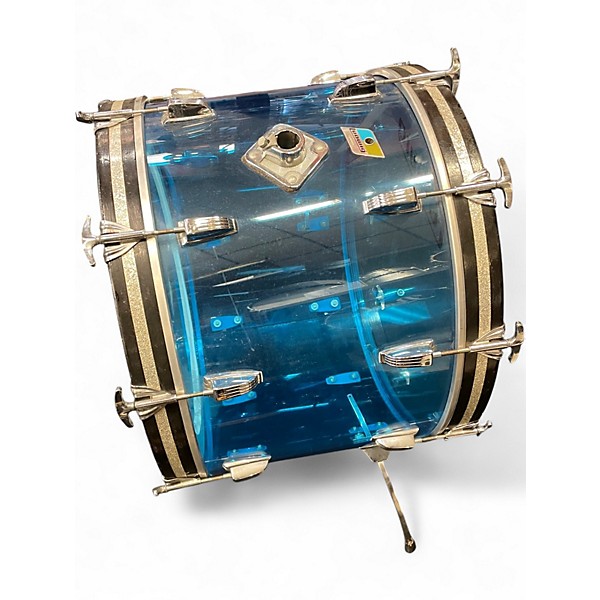 Used 1970s Ludwig 22x14 VISTALITE KICK Blue Drum