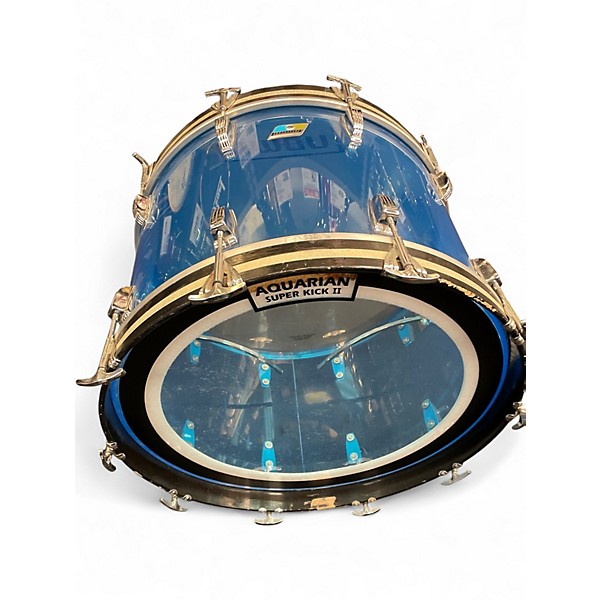 Used 1970s Ludwig 22x14 vistalite kick Blue Drum