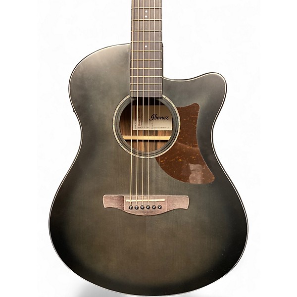 Used Ibanez  AAM70CE  Trans Black Acoustic Electric Guitar