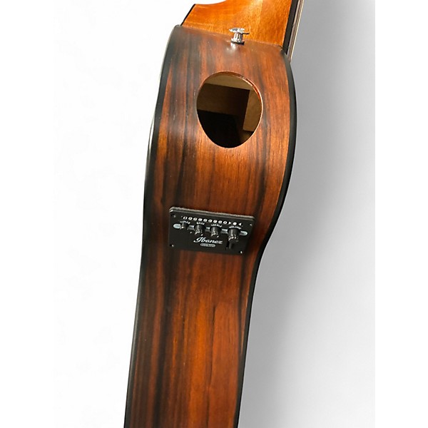 Used Ibanez  AAM70CE  Trans Black Acoustic Electric Guitar