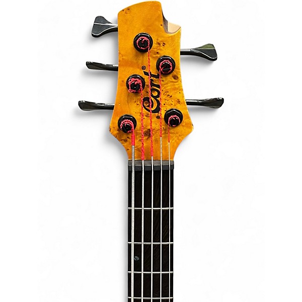 Used Cort A5 Plus SC Amber Open Pore Electric Bass Guitar