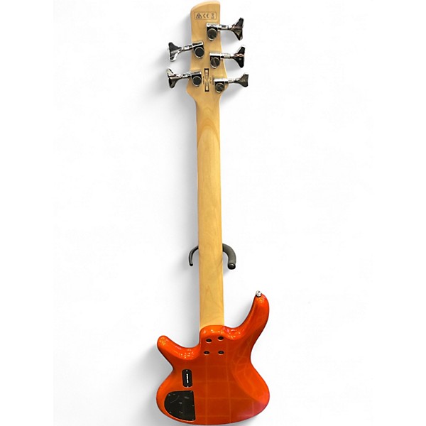 Used Ibanez GSR205 5 String Metallic Orange Electric Bass Guitar