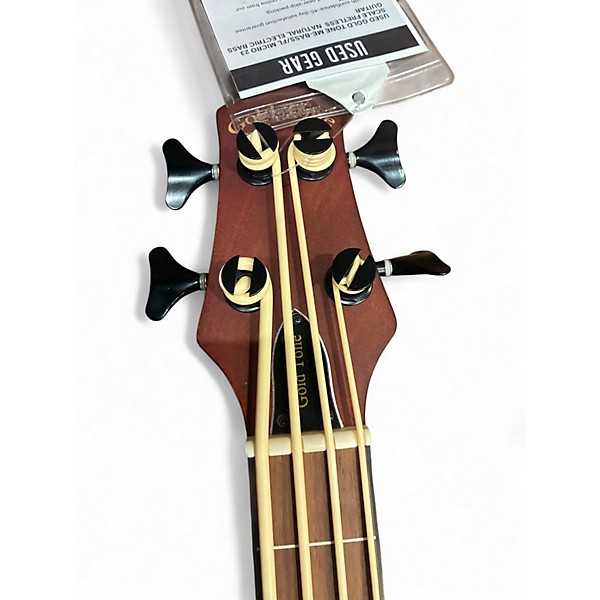 Used Gold Tone ME-Bass/FL Micro 23 Scale Fretless  Natural Electric Bass Guitar