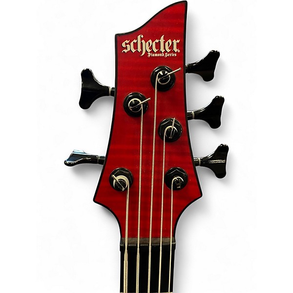 Used Schecter Guitar Research C5 GT Trans Red Electric Bass Guitar