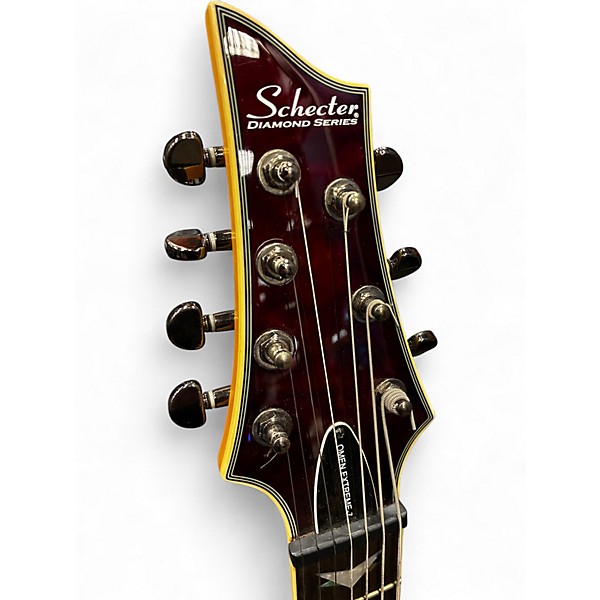 Used Schecter Guitar Research Omen 7 Left Handed Black Cherry Solid Body Electric Guitar