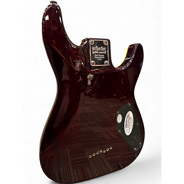 Used Schecter Guitar Research Omen 7 Left Handed Black Cherry Solid Body Electric Guitar