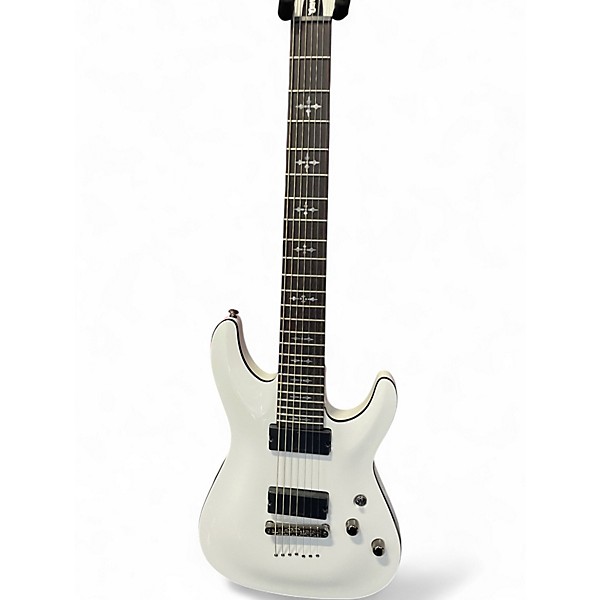 Used Schecter Guitar Research Demon 7 String Alpine White Solid Body Electric Guitar