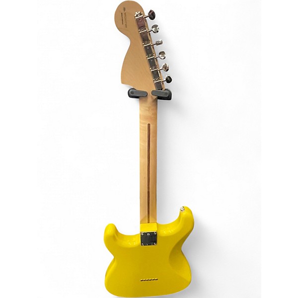 Used Fender Tom Delonge Signature Stratocaster Graffiti Yellow Solid Body Electric Guitar