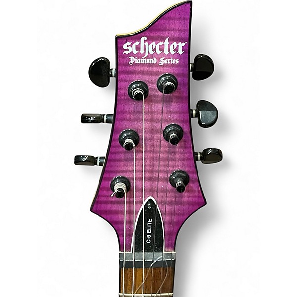 Used Schecter Guitar Research C-6 ELITE MAGENTA Solid Body Electric Guitar