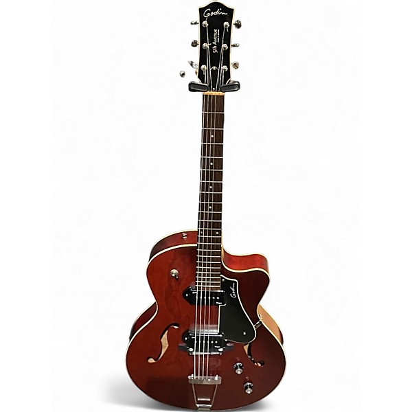Used Godin 5th Avenue Kingpin II Burgundy Hollow Body Electric Guitar