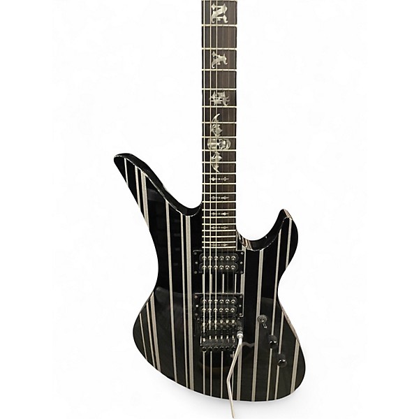 Used Schecter Guitar Research Synyster Gates Signature Standard Black and White Solid Body Electric Guitar