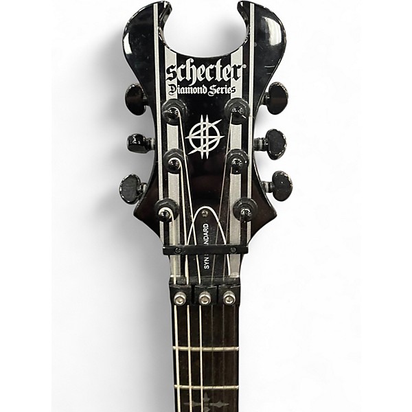 Used Schecter Guitar Research Synyster Gates Signature Standard Black and White Solid Body Electric Guitar
