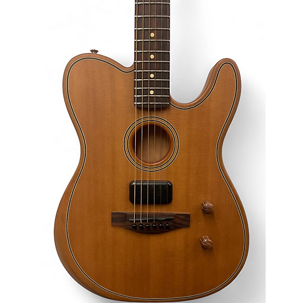 Used Fender Acoustasonic Standard Telecaster Natural Acoustic Electric Guitar