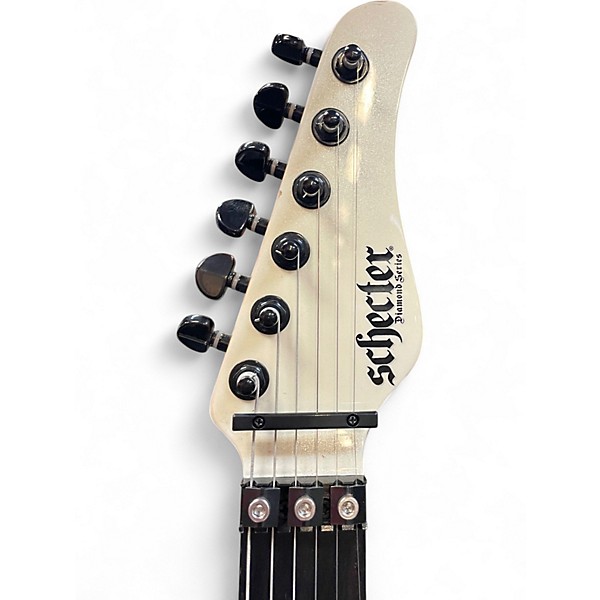 Used Schecter Guitar Research Sun Valley Super Shredder PT FR Metallic White Solid Body Electric Guitar