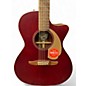 Used Fender Newporter Player Burgundy Acoustic Electric Guitar
