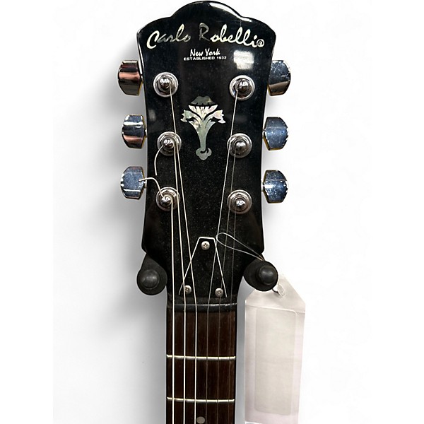 Used Carlo Robelli 335 style Black Hollow Body Electric Guitar