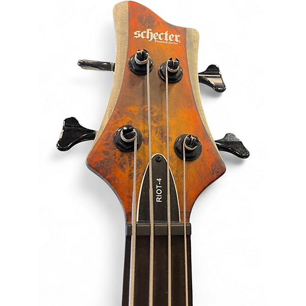 Used Schecter Guitar Research Riot 4 String INFERNO BURST Electric Bass Guitar