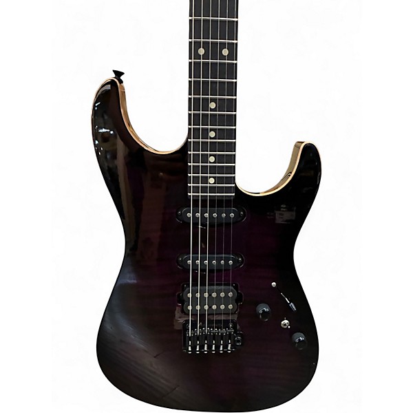 Used 2025 Tom Anderson Drop Top Transparent Purple to Black Burst Solid Body Electric Guitar