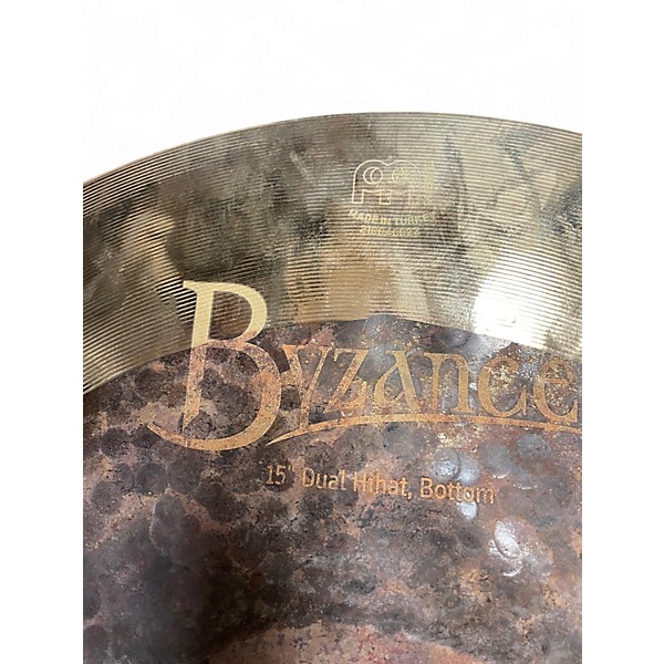 Used MEINL 15in BYZANCE DUAL HI-HAT BOTTOM Cymbal