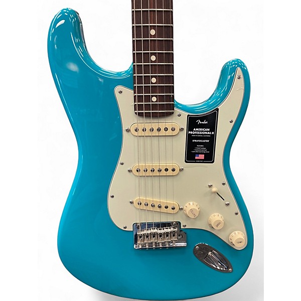 Used Fender American Professional II Stratocaster Miami Blue Solid Body Electric Guitar