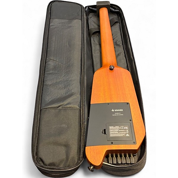 Used Donner HUSH X 2 Color Sunburst Solid Body Electric Guitar