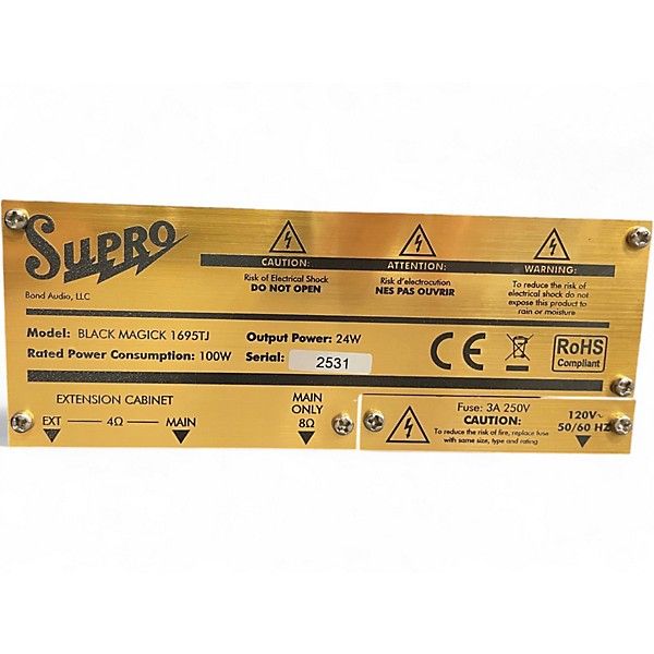 Used Supro 1695TJ Black Magick 25W 1x12 Tube Guitar Combo Amp