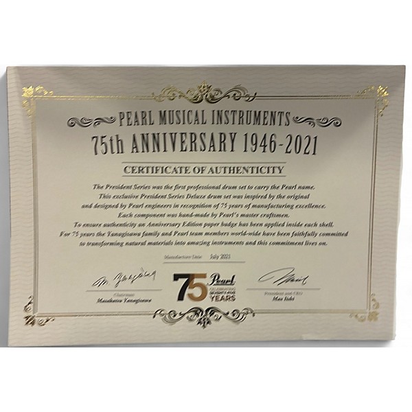 Used 2021 Pearl 3 Piece President Series Deluxe Ocean Ripple Drum Kit