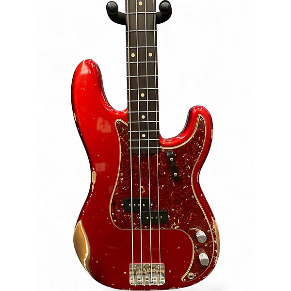 Used 2024 Fender 1963 Heavy Relic Precision Bass Candy Apple Red Electric Bass Guitar