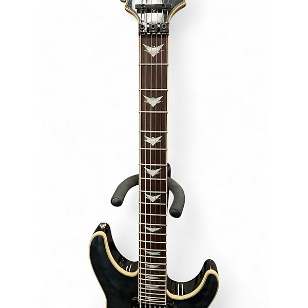 Used 2024 Schecter Guitar Research Omen Extreme 6 Floyd Rose See-Thru Black Solid Body Electric Guitar