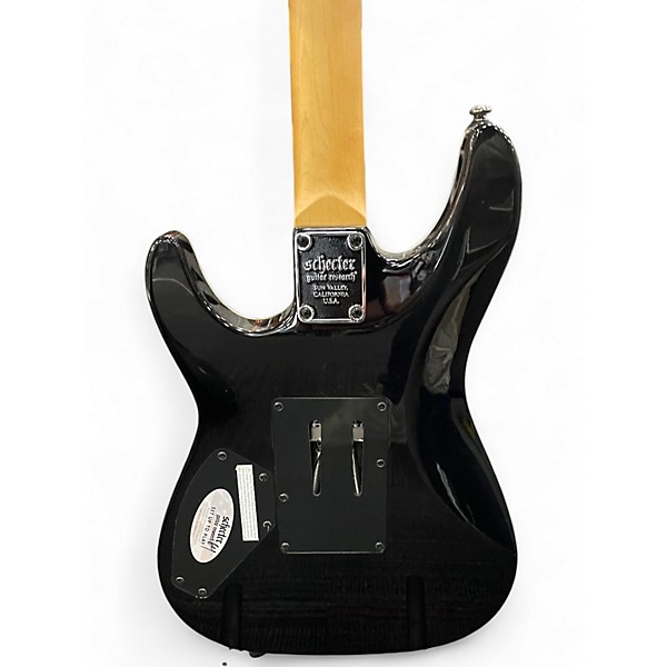 Used 2024 Schecter Guitar Research Omen Extreme 6 Floyd Rose See-Thru Black Solid Body Electric Guitar