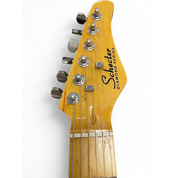 Used Schecter Guitar Research Diamond Series PT Black Solid Body Electric Guitar