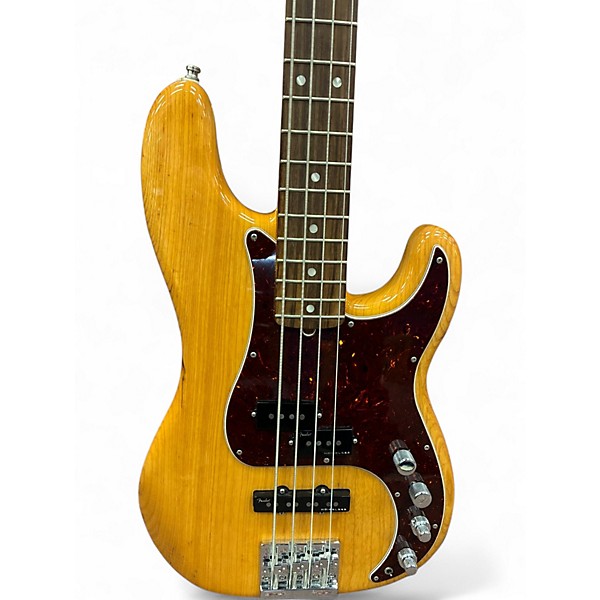 Used 2019 Fender American Ultra Precision Bass Natural Ash Electric Bass Guitar