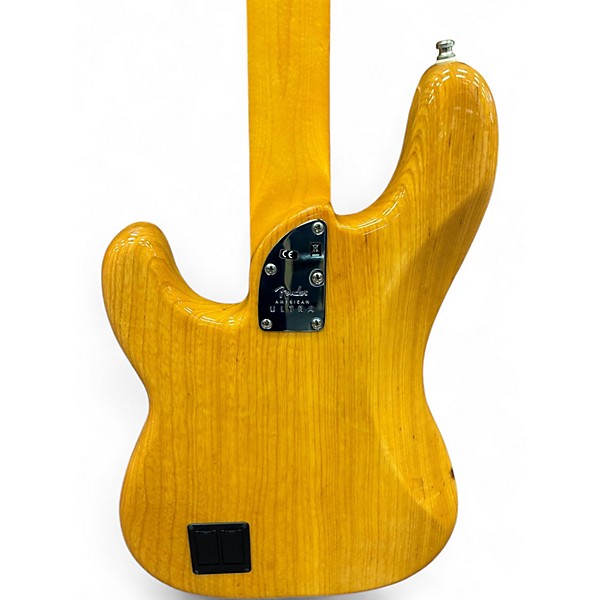 Used 2019 Fender American Ultra Precision Bass Natural Ash Electric Bass Guitar