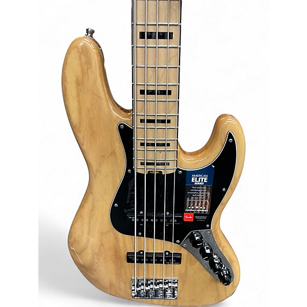 Used Fender American Elite Jazz Bass 5 String Natural Electric Bass Guitar