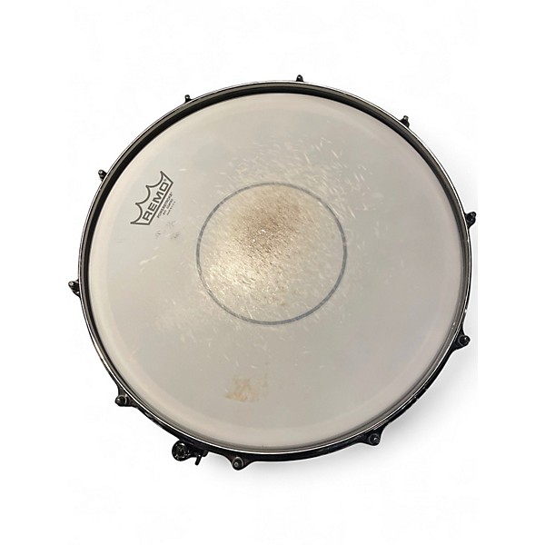 Used Ludwig 14in Universal Series Black Brass Snare Drum With Chrome H Black Chrome Drum