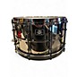 Used Ludwig 14in Universal Series Black Brass Snare Drum With Chrome H Black Chrome Drum