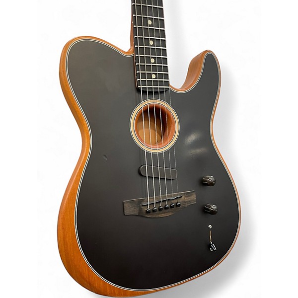 Used Fender American Acoustasonic Telecaster Black Acoustic Electric Guitar