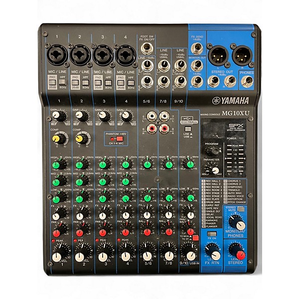 Used Yamaha MG10XU 10 Channel Mixer with Effects Unpowered Mixer