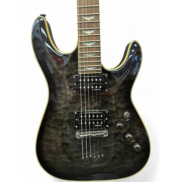 Used Schecter Guitar Research Diamond Series C-1 Plus Trans Black Solid Body Electric Guitar