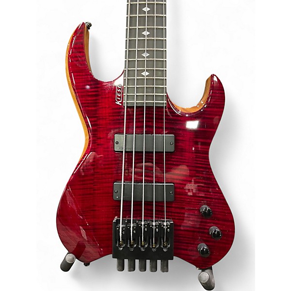 Used 2016 Kiesel Vader 5-String Bass Transparent Red Electric Bass Guitar