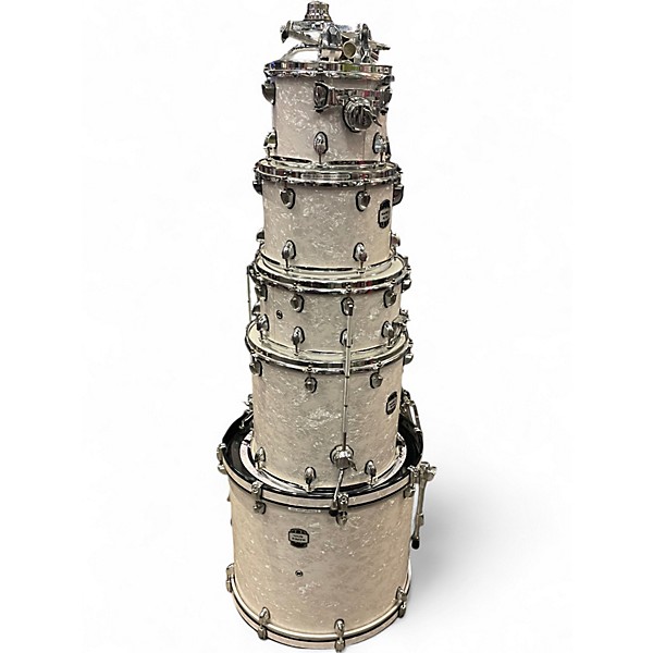 Used Mapex 5 Piece Mydentity white marine pearl Drum Kit