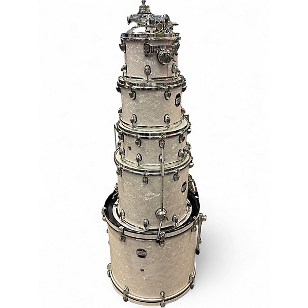 Used Mapex 5 Piece Mydentity white marine pearl Drum Kit