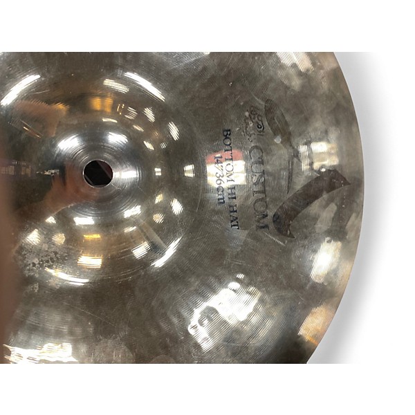 Used Zildjian 14in A Custom Hi Hat Pair Cymbal