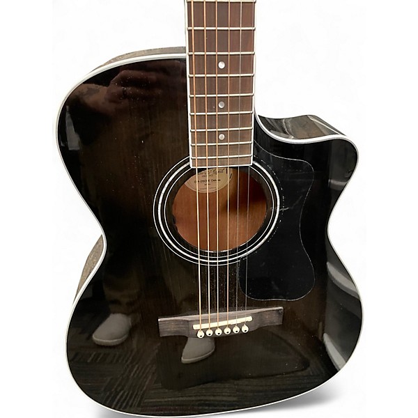 Used Guild OM-260CE DELUXE Trans Black Acoustic Electric Guitar