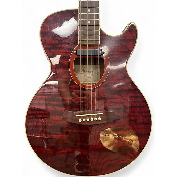 Used Ibanez Masa Commemorative Crimson Red Trans Acoustic Electric Guitar