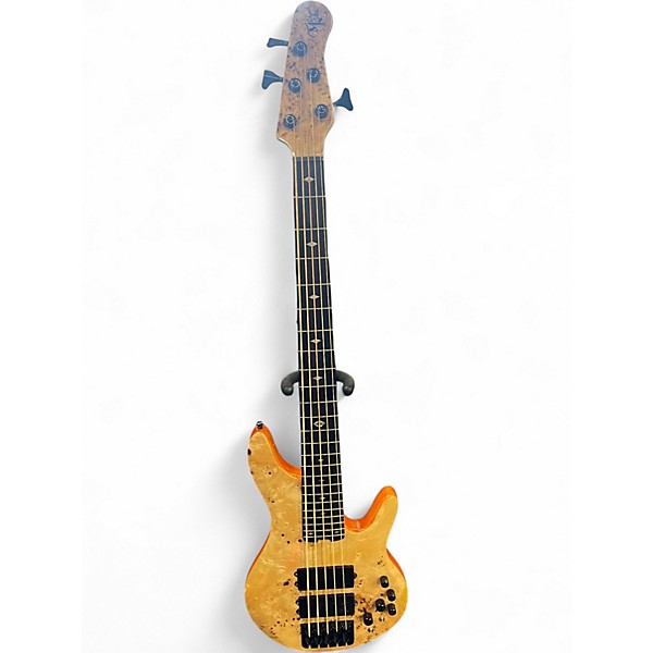Used Michael Kelly PINNACLE 5 NATURAL POPLAR BURL Electric Bass Guitar