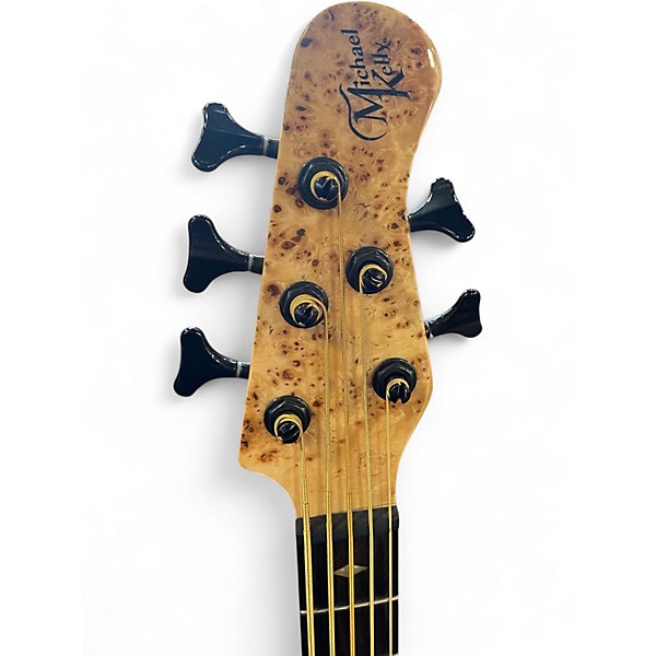 Used Michael Kelly PINNACLE 5 NATURAL POPLAR BURL Electric Bass Guitar