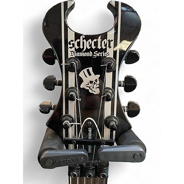 Used Schecter Synyster Gates Black with Silver Pinstripes Solid Body Electric Guitar
